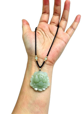 真玉莲花吊坠花开富贵荷花玉佩玉