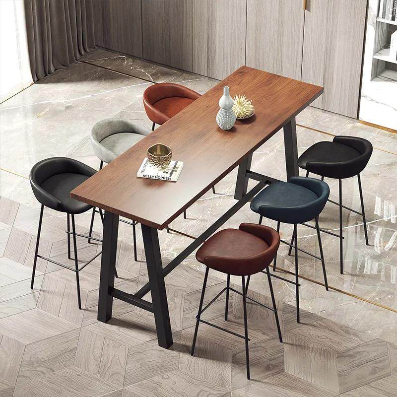 铁艺实木整板自然边复古桌创意休闲吧奶茶店靠墙长条高脚桌椅组合,淘宝优惠券,粉丝福利购,淘宝优惠卷