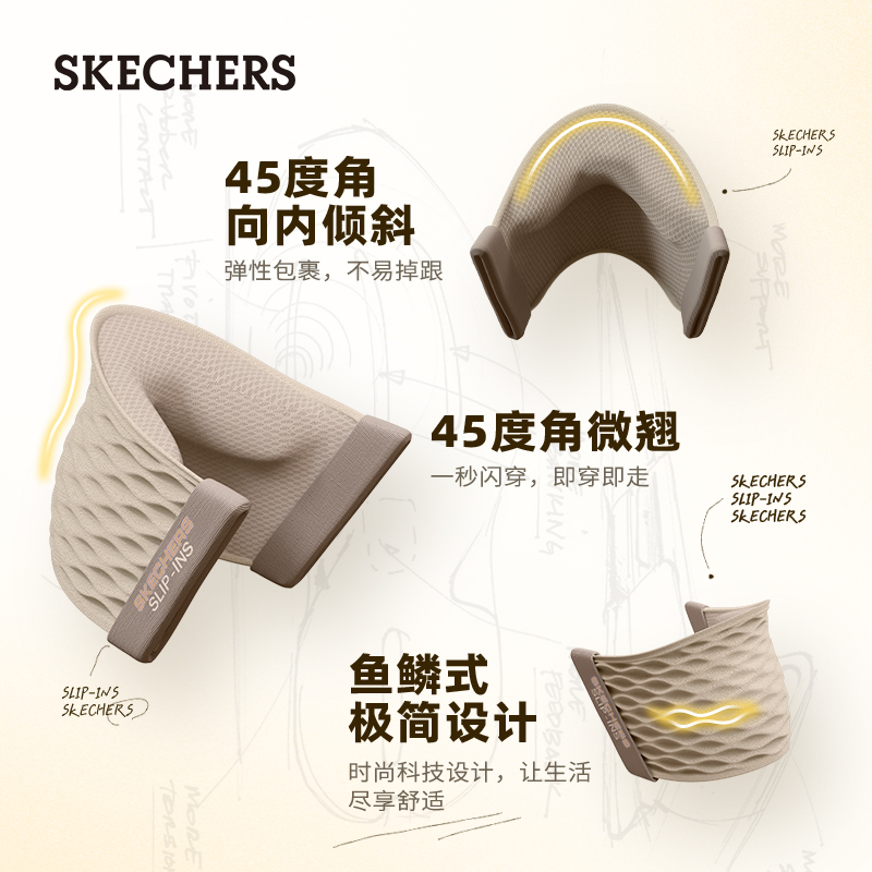 【闪穿鞋】Skechers斯凯奇Slip ins系列夏女鞋一脚蹬休闲鞋健步鞋 - 图2