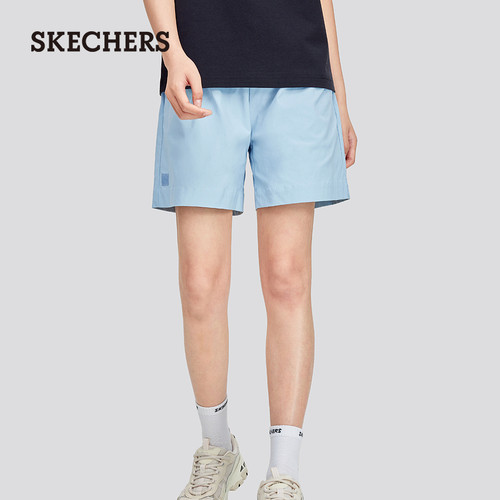 斯凯奇梭织短裤凉感直筒运动五分裤夏季新款女款户外休闲简约百搭 - 图3