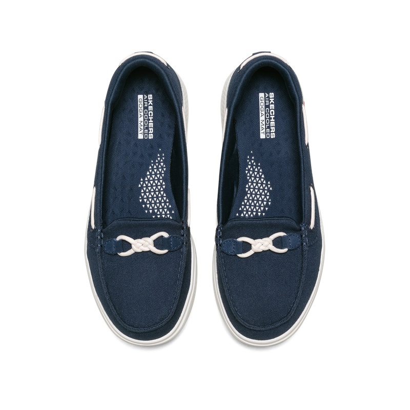 skechers官方旗舰店Skechers斯凯奇新款一脚蹬懒人鞋帆布休闲鞋女士乐福鞋1361601