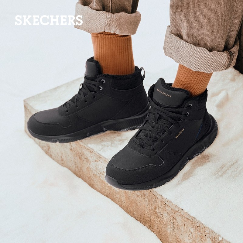 斯凯奇冬季男脚宽脚胖雪地靴加绒保暖休闲运动鞋冬靴耐磨户外棉鞋