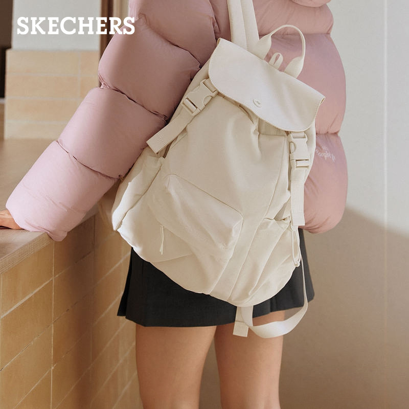Skechers backpack women's large-capacity outdoor travel bag lightweight sports bag commuter fitness bag versatile bag