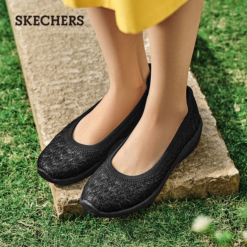 【母亲节礼物】Skechers斯凯奇夏女鞋透气蕾丝单鞋舒适浅口平底鞋-图3