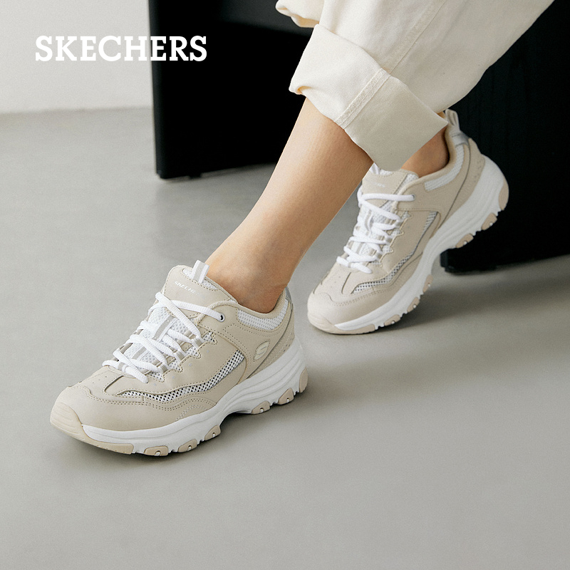 Skechers斯凯奇夏季经典老爹鞋女鞋复古熊猫鞋休闲网面运动鞋 - 图2