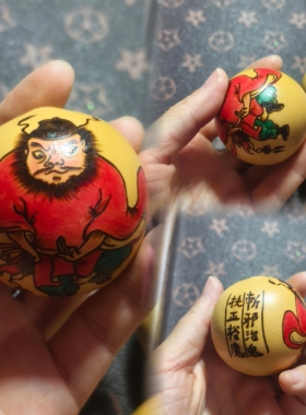 葫芦摆件纯手工烙画钟馗纳福葫芦摆件一物一拍创意礼物纯手工烙画