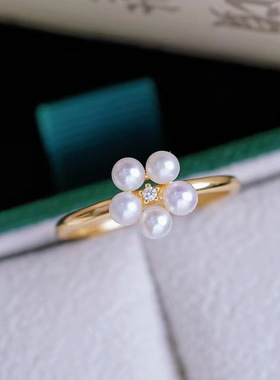 DIY配件S925纯银珍珠戒指空托