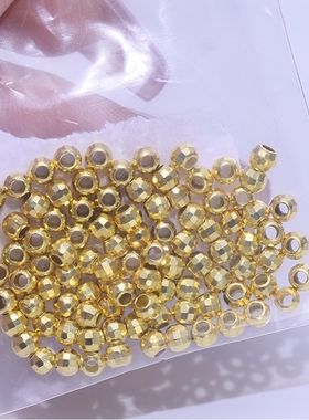 S925纯银镭射隔珠切面