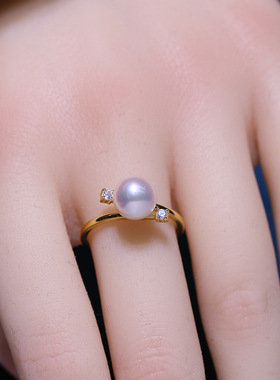 欣韵珍珠戒指配件DIY空托