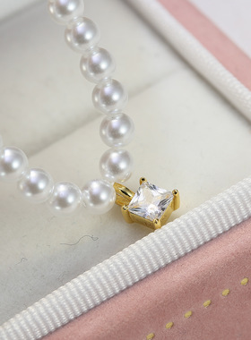 DIY配件S925纯银奶嘴方形挂钻吊