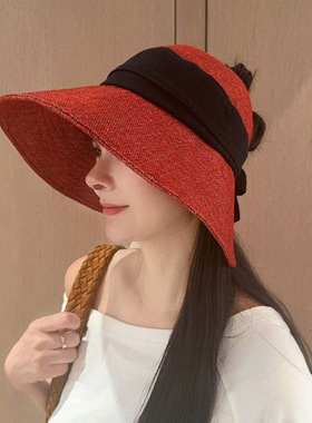 可折叠半空顶大檐防晒帽子女夏季