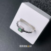 Purely natural A-grade jadeite blue aqua green egg-faced ring high ice jade round fashionable adjustable men and women