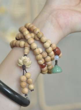 桃木原木8mm多层手链新中式