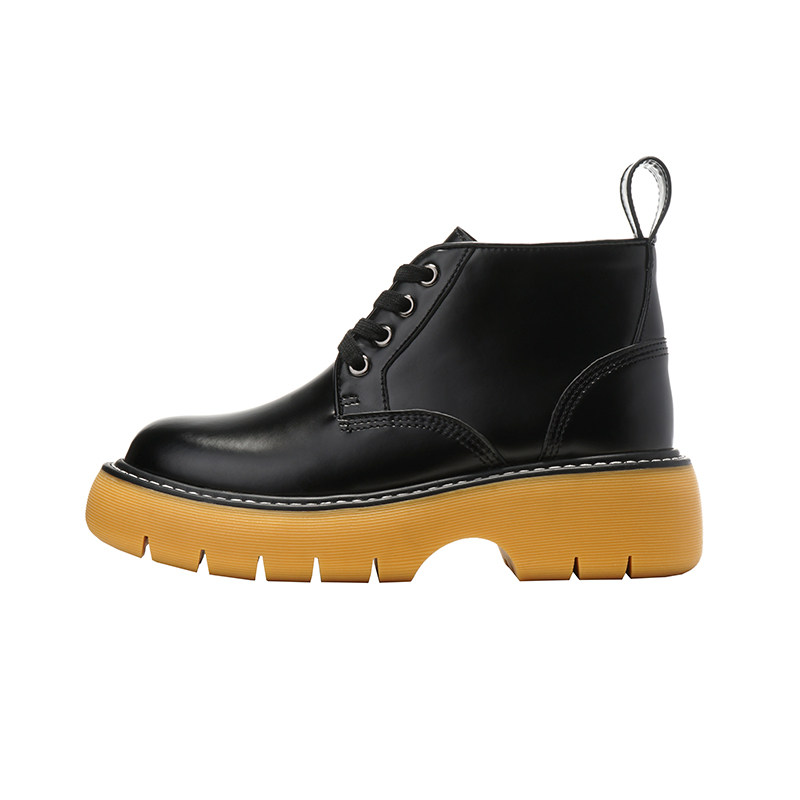 HDYBV真皮马丁靴切尔西短靴女新款增高松糕厚底系带烟筒大头靴子,淘宝优惠券,粉丝福利购,淘宝优惠卷