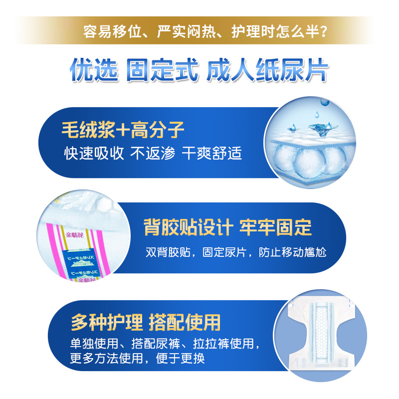 鸿福祥成人纸尿片 老人用尿不湿女男士隔尿垫老人尿片经济装100片 - 图2