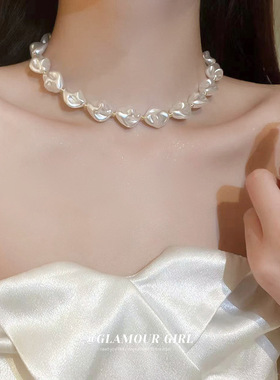 淬火年代林川张月同款珍珠项链轻奢小众法式choker夸张锁骨链颈链