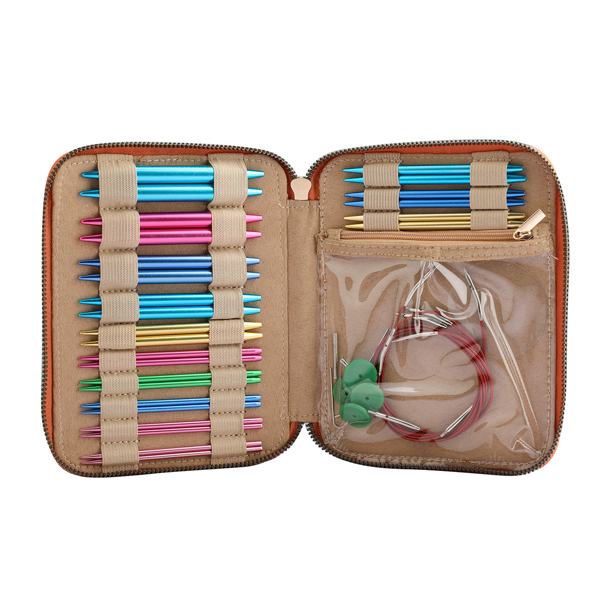 适合装可拆卸环形针及配件仿真皮质感鳄鱼纹环形针编织工具收纳包,淘宝优惠券,粉丝福利购,淘宝优惠卷