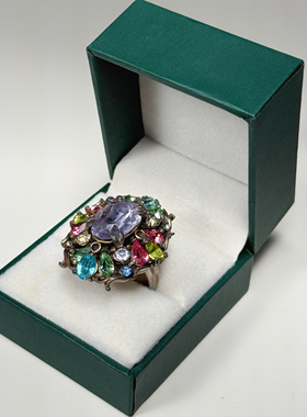 西洋古着多巴胺彩宝戒指