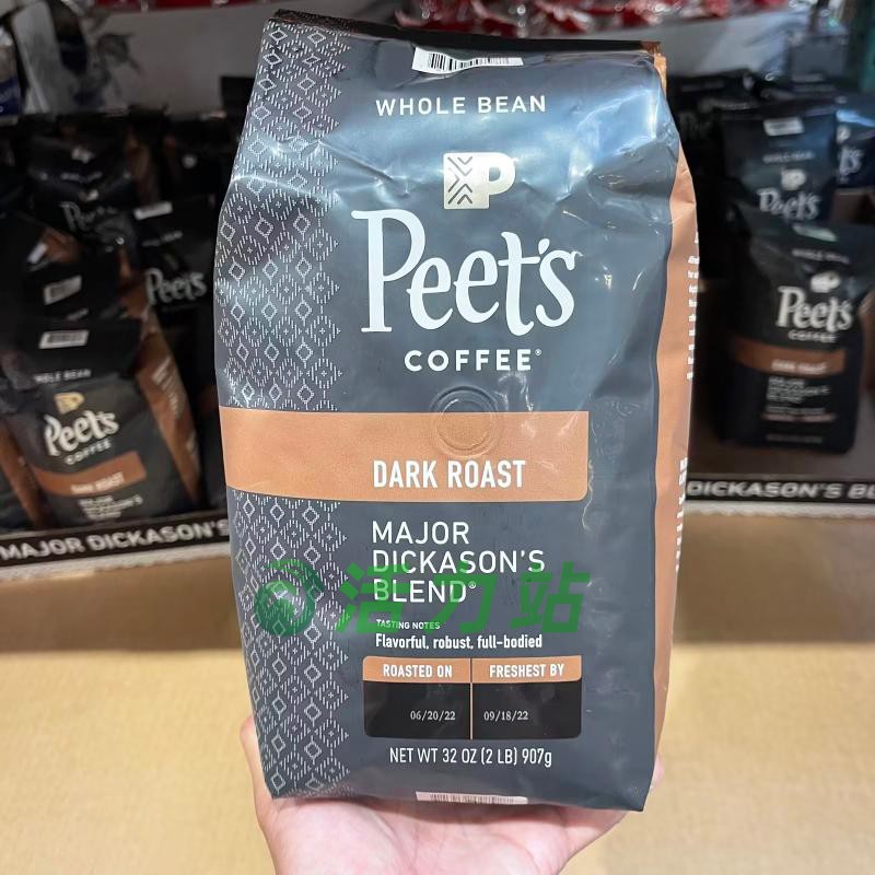 美国直邮Peet's皮爷咖啡豆粉招牌深度烘焙原装进口迪克森少校907g - 图0