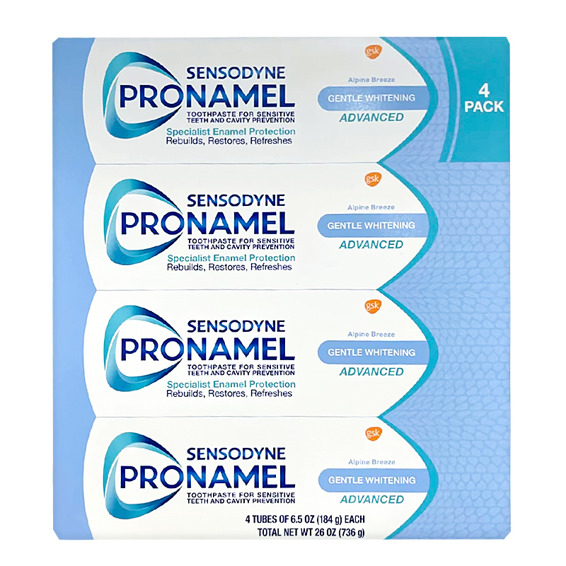 美国直邮 SENSODYNE/舒适达 pronamel美白清新防过敏牙膏184g*4支 - 图3