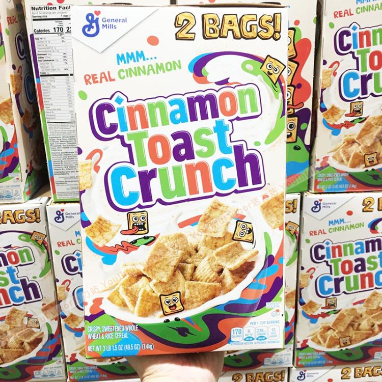 美国直邮郑秀晶推荐Cinnamon Toast Crunch通用磨坊肉桂麦片1400g - 图0