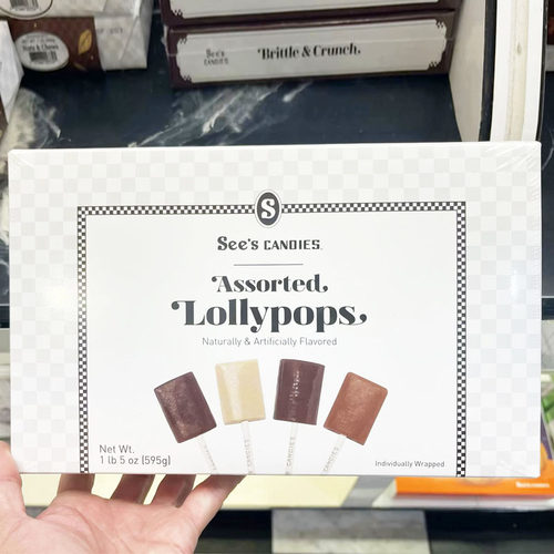 美国直邮 See’s Candies/喜诗时思sees拿铁巧克力香草棒棒糖30支 - 图0