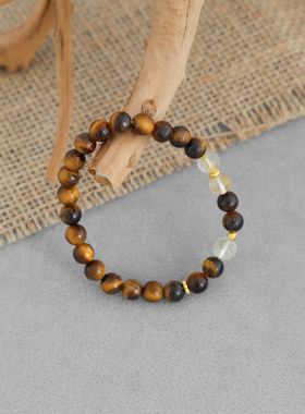 SJ*家扶光景瑞串珠手链 新中式温柔夏日中国色虎眼石水晶串珠