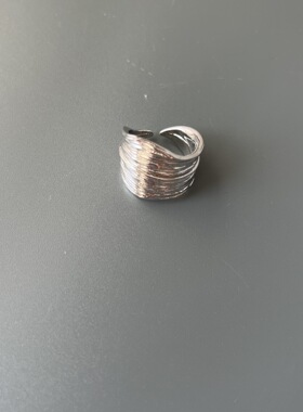 we*家植物系列叶片戒指 冷淡风气质小众设计感肌理感开口戒指