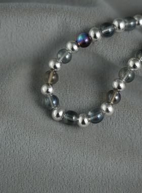 跨年新款天然石手链冬季轻奢小众简约设计感拉丝工艺多色串珠手链