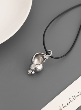 韩国fever同款海螺项链 简约气质高级感小众韩国蜡绳海螺长款项链