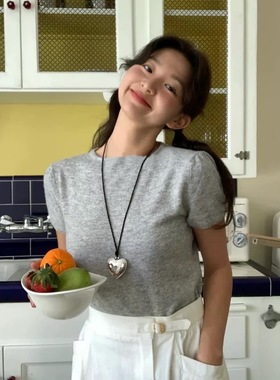 fever同款爱心项链 爆款复古轻奢时尚立体爱心大桃心可调节锁骨链