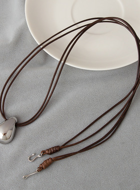 大水滴项链吊坠 光泽感好简约豆豆高级感男女通用气质长款毛衣链