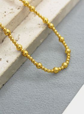 小红薯爆款金珠手链轻奢小众高级感精致简约时尚亮光圆珠串珠手链