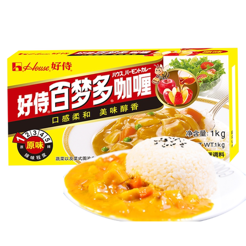好侍百梦多日式咖喱块原味1kg 家用商用黄嘎哩酱粉鸡肉鱼丸饭调料 - 图3