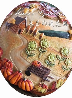 吉祥田园庭院手工雕刻南瓜摆件