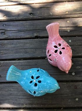 浪漫风婚房精美镶钻镂花陶瓷摆件