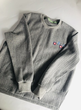 全棉灰色双面花灰色麦穗小提花针织面料卫衣裤子家居服一米价28元