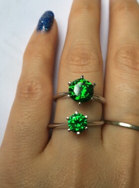 diy925银镀白金人造宝石活口戒指