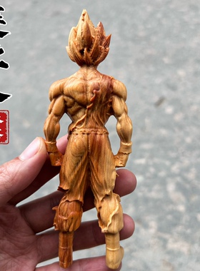 黄杨木七龙珠公仔漫画手把玩件