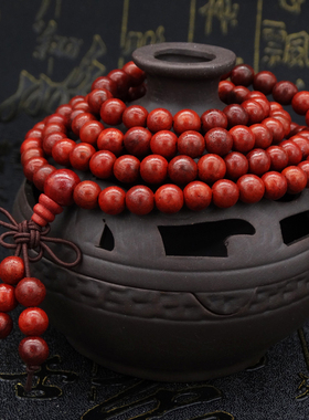 老挝红酸枝木男女款文玩佛珠手链