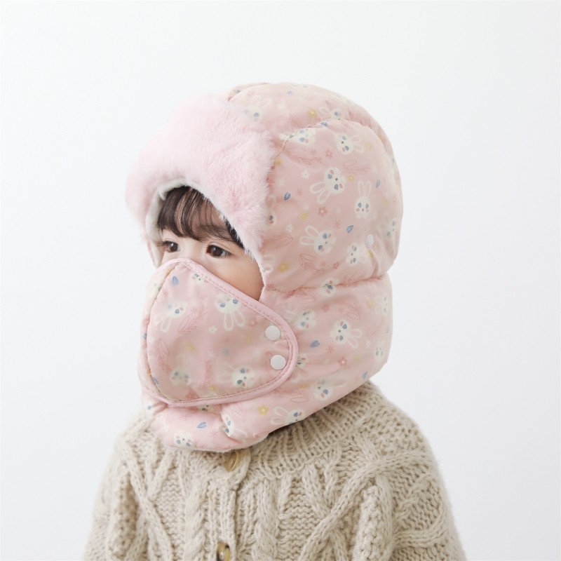 儿童冬季护耳雷锋帽保暖加绒加厚男女童防风护脸宝宝防寒套头帽子,淘宝优惠券,粉丝福利购,淘宝优惠卷