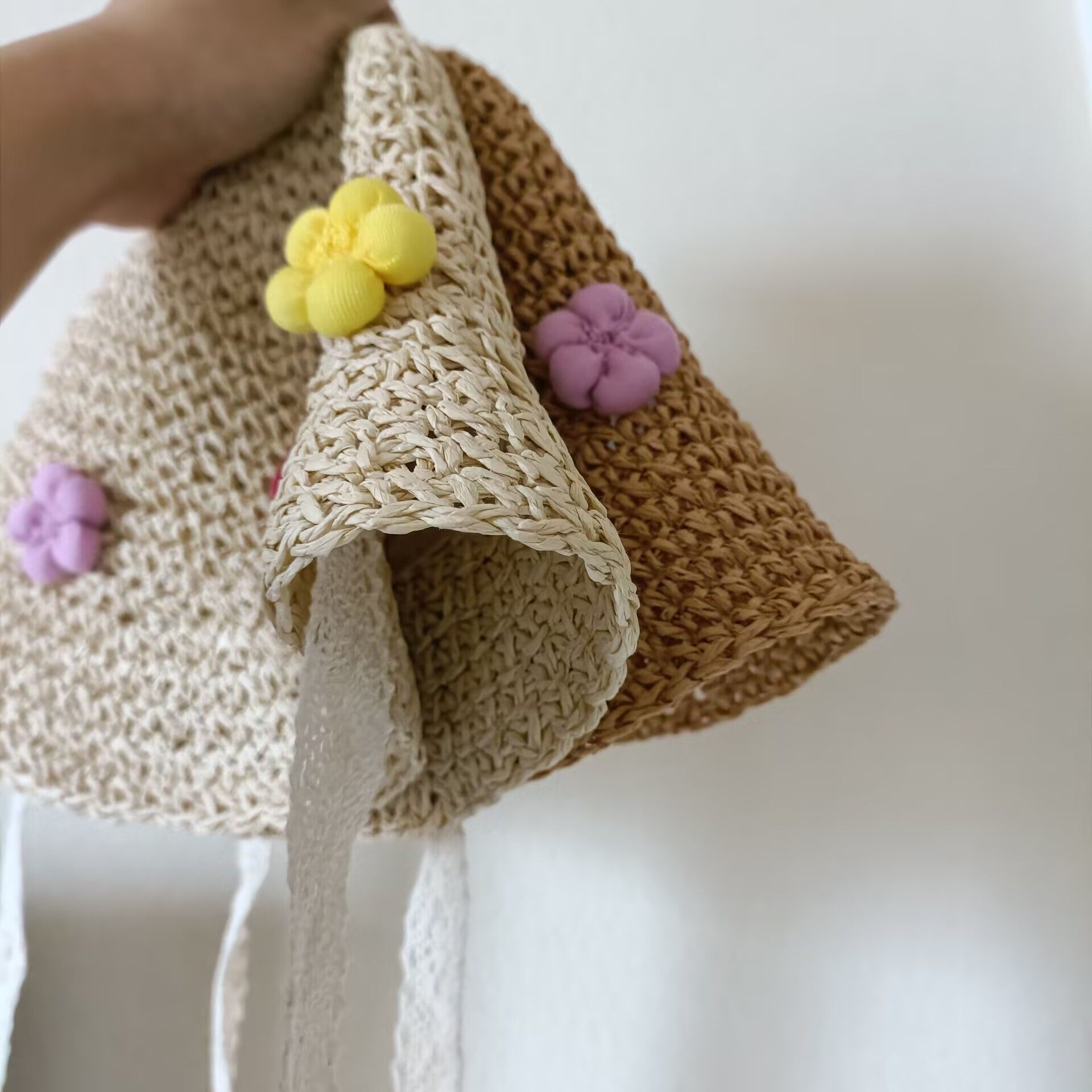 ins风小女孩夏款洋气花朵蕾丝飘带草遮阳手工草帽甜美风儿童草帽6,淘宝优惠券,粉丝福利购,淘宝优惠卷