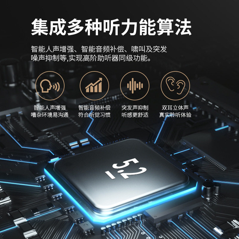 助听蓝牙耳机挂脖式双耳辅听降噪中老年人专用声音放大器通话耳麦