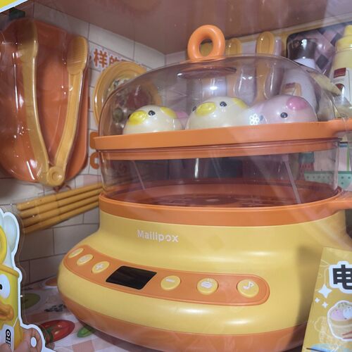 麦乐宝仿真喷雾电蒸锅声光微波炉电饭煲仿真儿童生活体验厨房玩具 - 图0