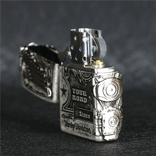 zippo芝宝打火机 日版哈雷侧鹰发动机古银HDP-27 28 翅膀男士礼品 - 图1