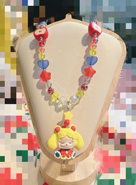 原创正版泡泡玛萌粒改娃手绘珠捏捏美少女小可sp项链串珠首饰