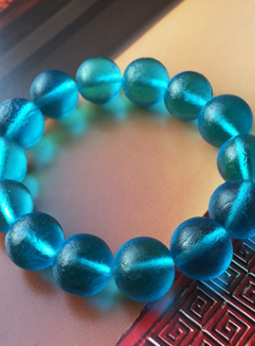 宫廷御用古法湖蓝色情侣手链现货