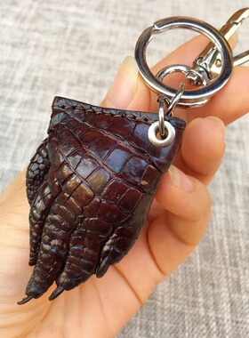 鳄鱼爪钥匙扣鳄鱼皮汽车钥匙锁 抓财手男女挂件饰品
