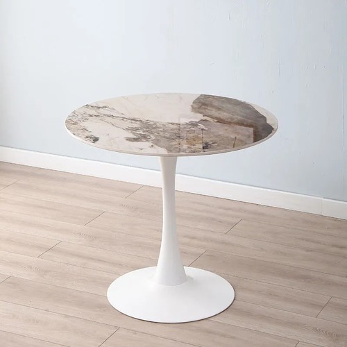 岩板洽谈接待圆桌咖啡小吃店甜品奶茶清吧餐饮酒店阳台桌子方轻奢 - 图1