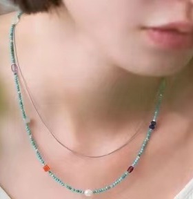 「西溪子」新中式天然绿松石多宝手链S925星座手链项链全套 5007